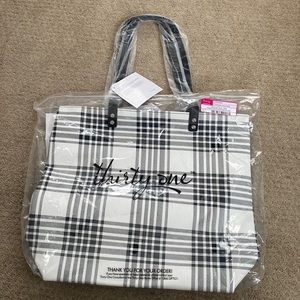 Thirty One Around Town Tote in Buffalo Check Pebble print NEW